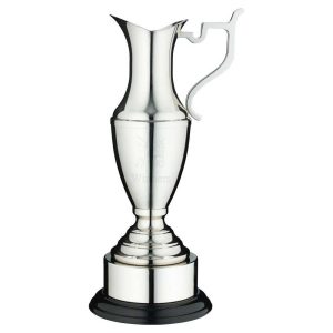 Nickel Plated Claret Jug On Round Base With Plinth - 10.25In